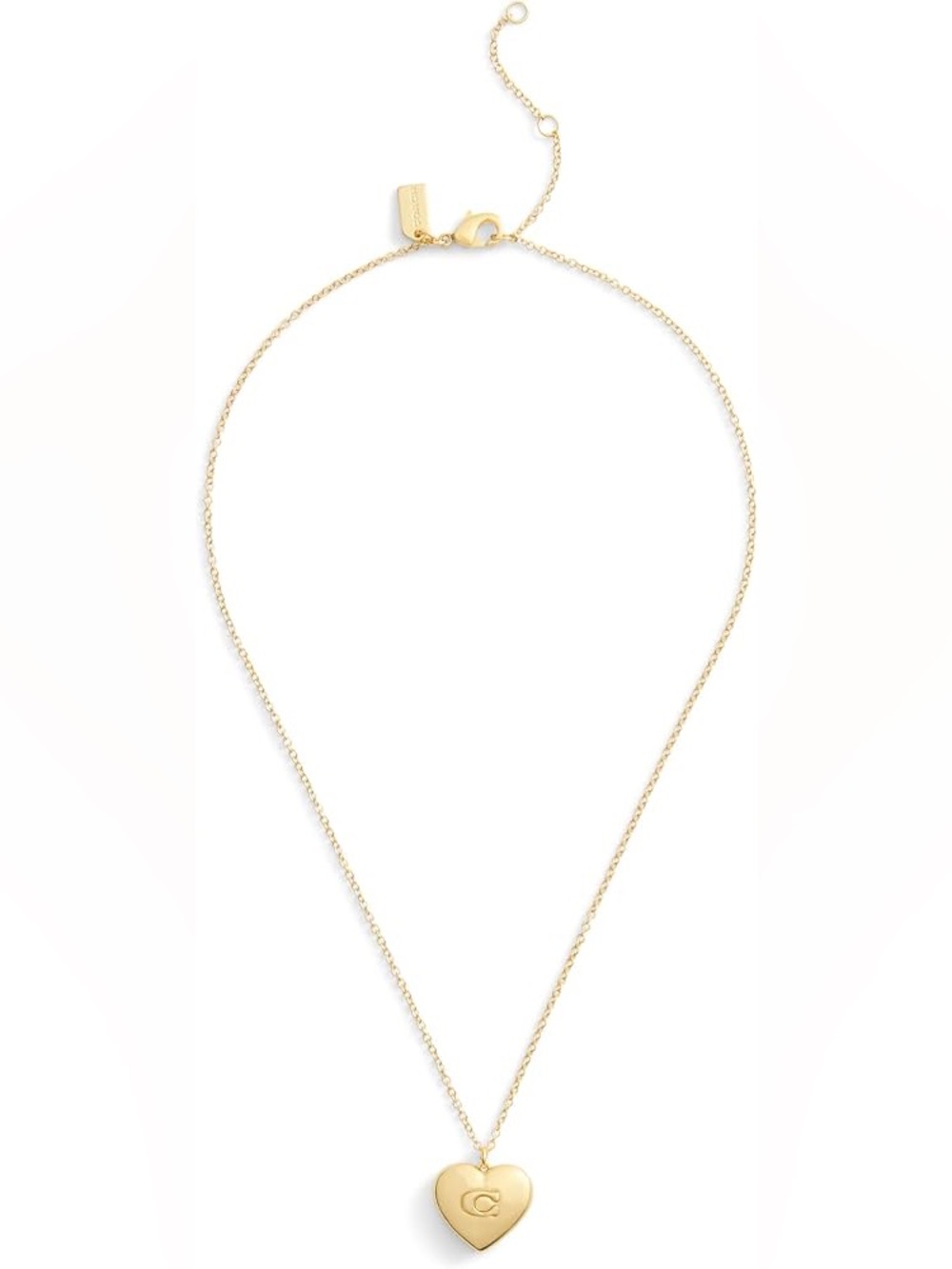 COACH Women's Signature Heart Pendant Necklace